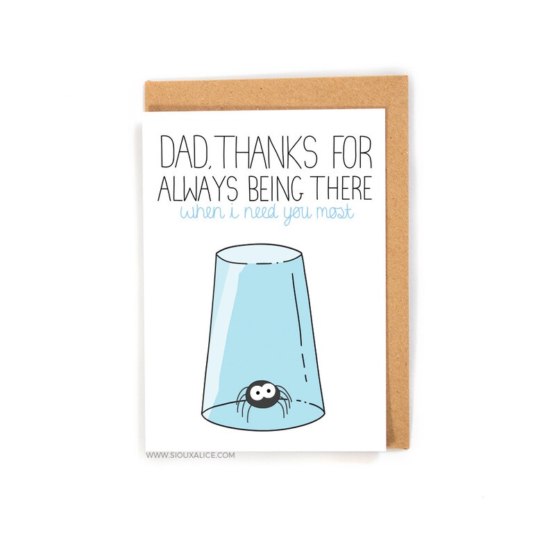 Funny fathers day card dad thanks for always being there dad
