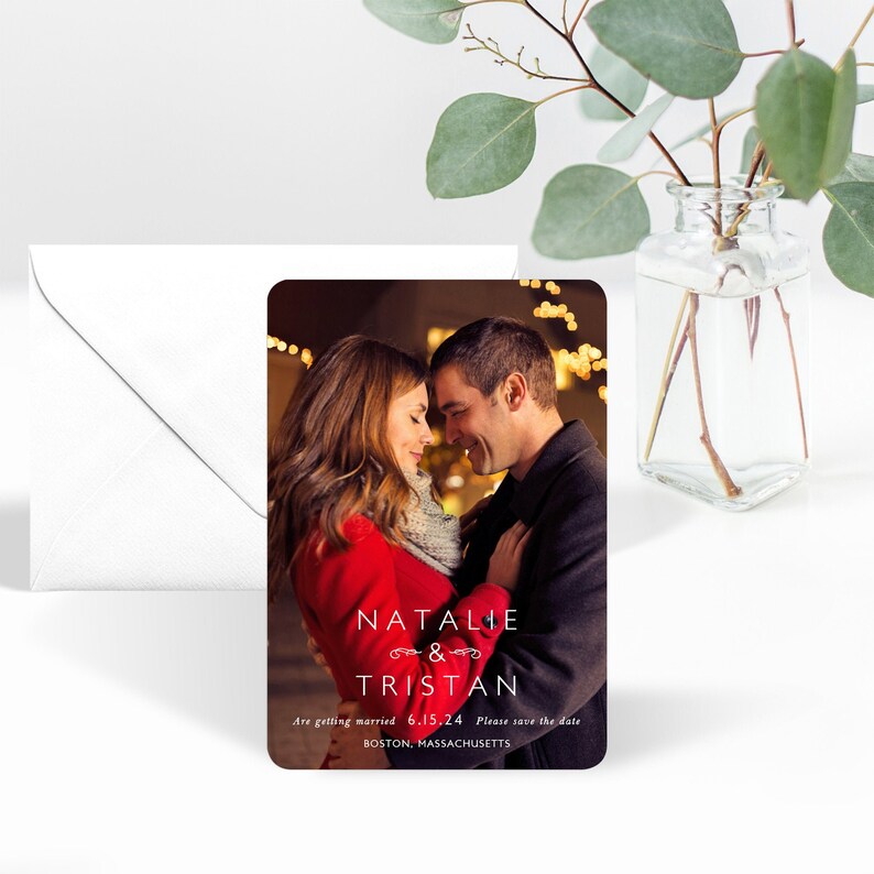 Look of Love  Photo Wedding Save the Date Magnets  Envelopes