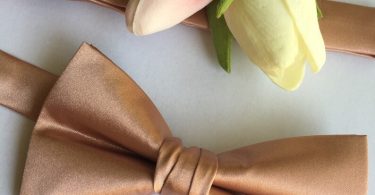 Rose Gold Bow Tie Pre Tied Messy Knot Rose Gold Wedding