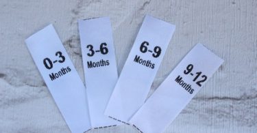 Sew in Size Labels Baby Clothes Labels 15mm Polyester