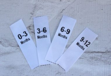 Sew in Size Labels Baby Clothes Labels 15mm Polyester