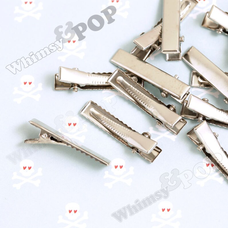 Small Silver Prong Barrettes Hair Alligator Clips Hair