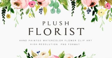 Watercolor flower clipart-Plush Florist/Small Set/Individual