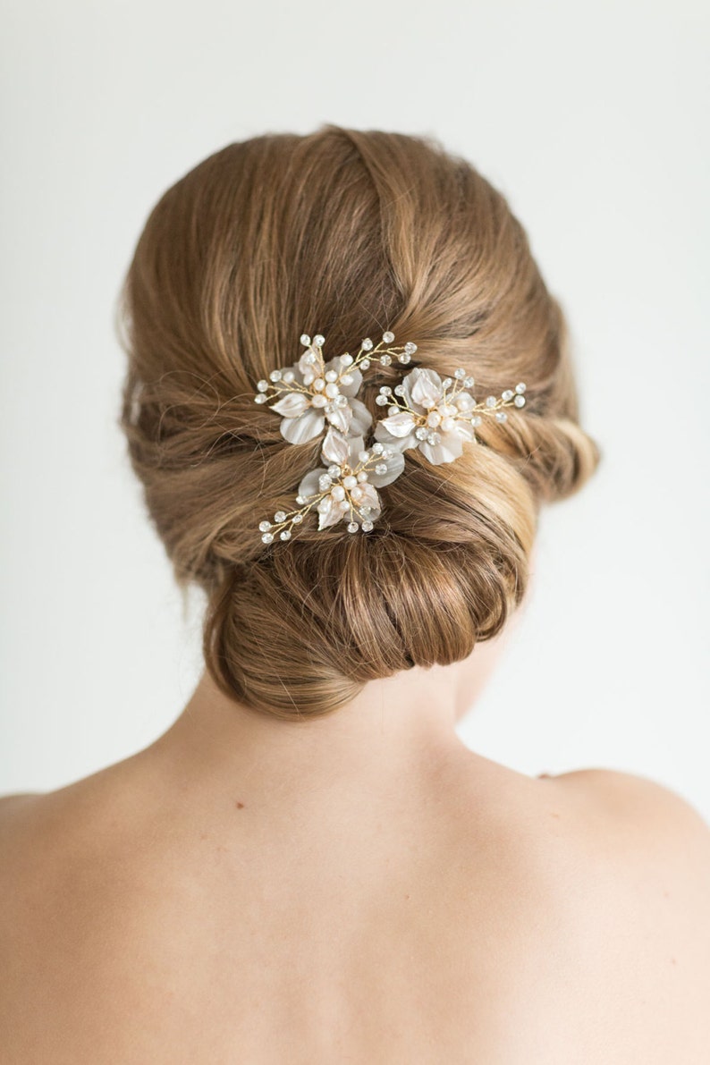 Wedding Hair Pin Freshwater Pearl Bridal Hair Pin Silver