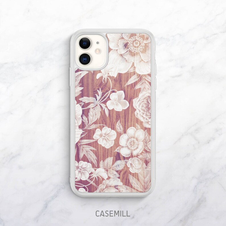 Wood Floral iPhone 11 Case Floral iPhone XR Case iPhone XS