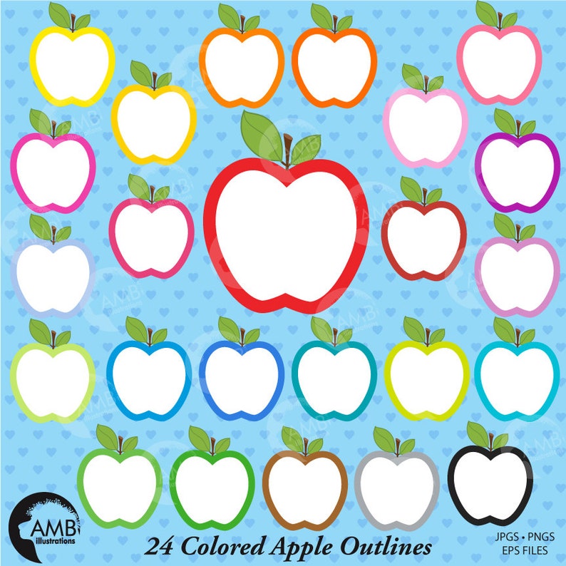 Apple Clipart Apple Clip Art Apples clipart Apple Outlines