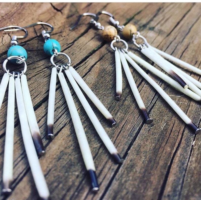 Beaded Quill Earrings