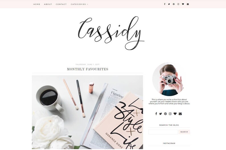 Blogger Theme  Premade Blog Templates  Blog Theme