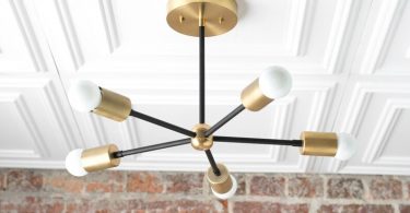Chandelier Lighting  Gold Ceiling Lamp  Geometric Fixtures