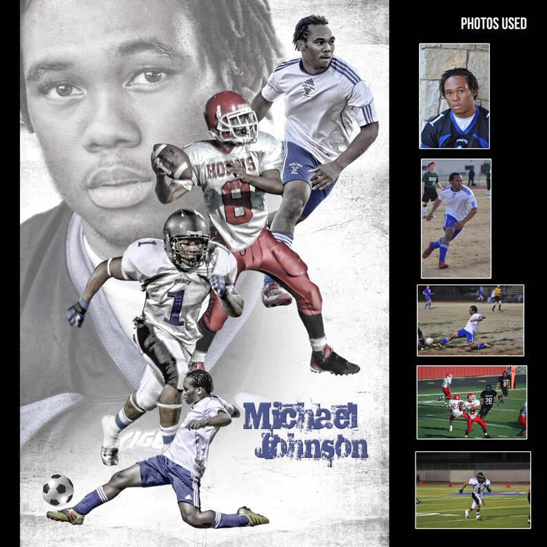 Custom Profesional Sports Poster Collage for any sport team or