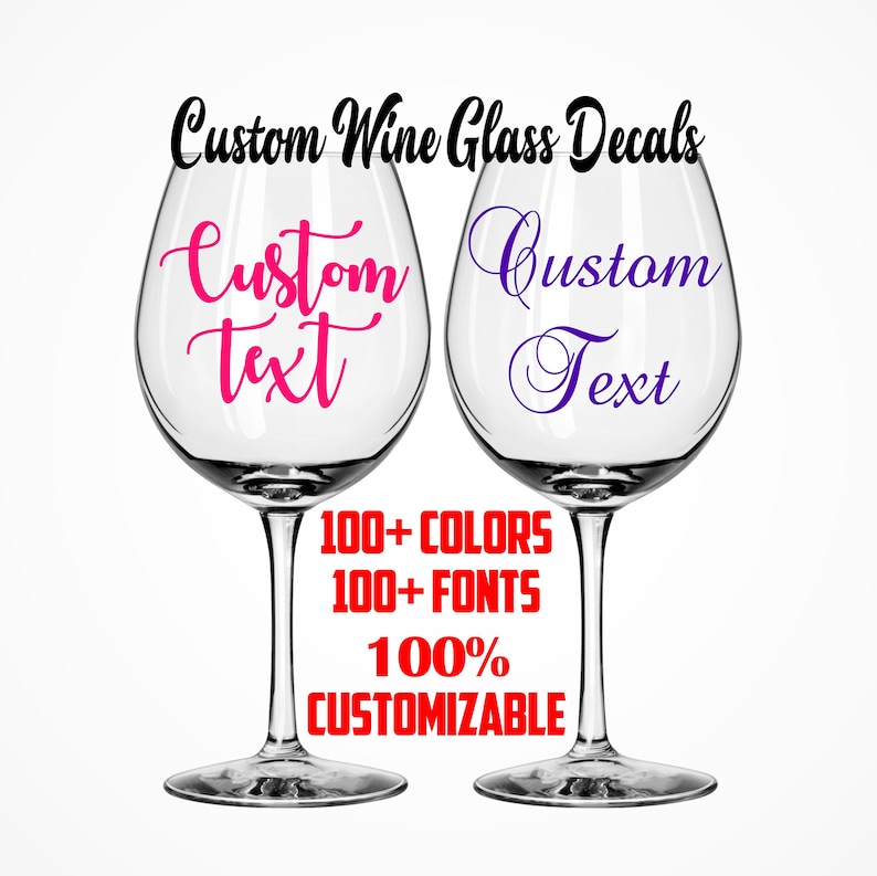 Custom Wine Glass Decals Bachelorette Party Custom Decal