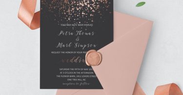 Elegant Wedding Invitations Simple Rose Gold & Grey Wedding