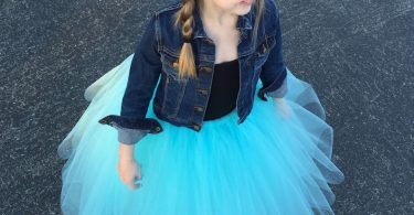 Flower girl tutu long tulle skirt aqua tutu long tulle