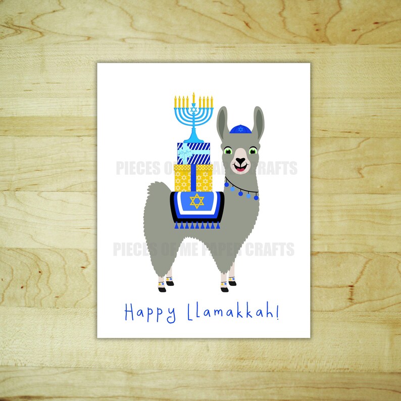 Funny Hanukkah card set Llamakah lamakkah Hanukah