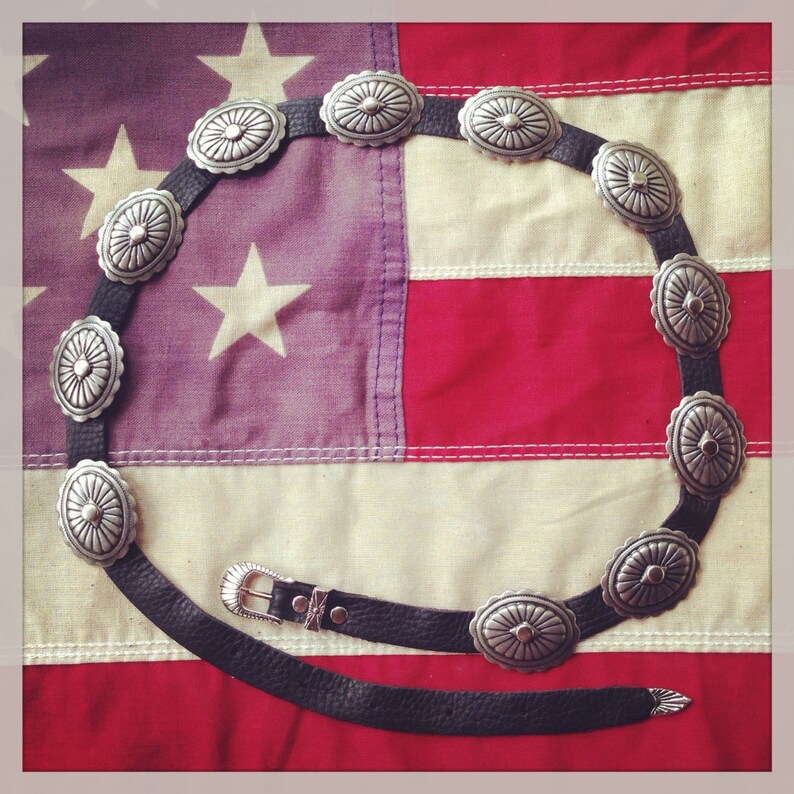 High Waisted Skinny Concho Belt