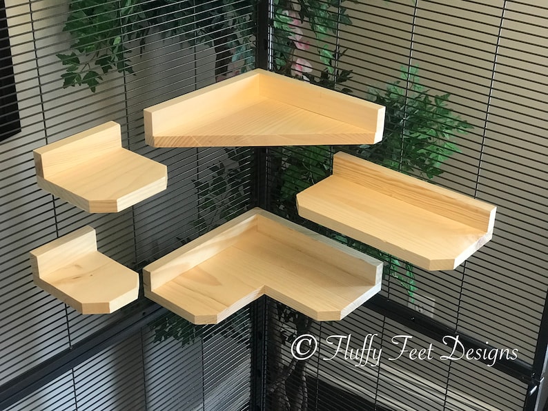 Kiln Dried Pine Chinchilla 5 Piece Ledge set with Poop Guards