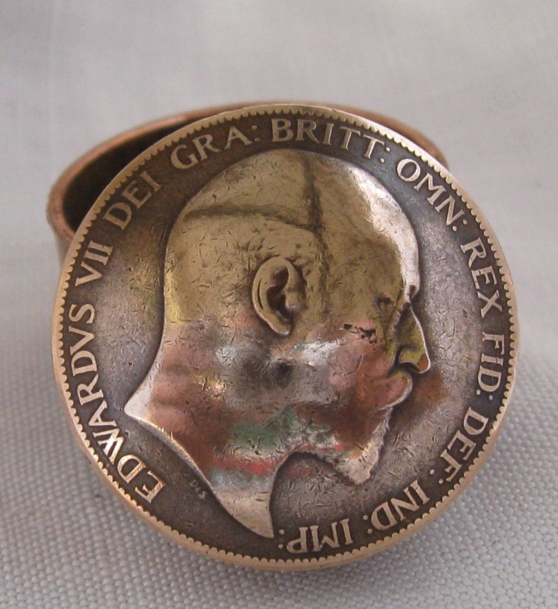 King Edward VII Penny Coin Snuff Box /  Pill Pot / Stash Box /