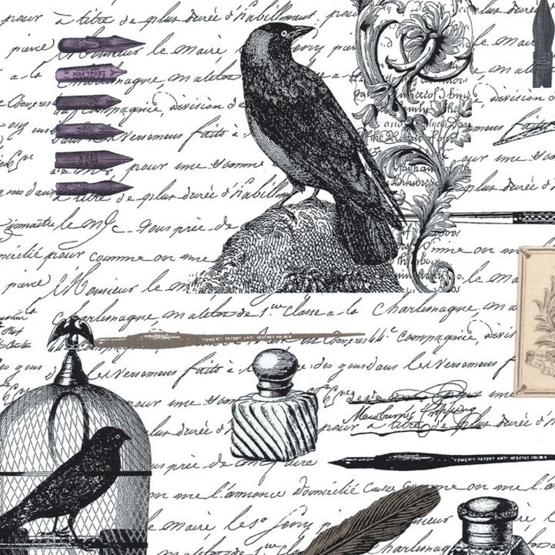 Nevermore Edgar Allan Poe Fabric Michael Miller