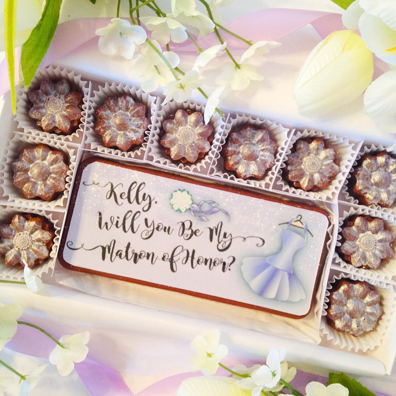 Personalized Be My Matron of Honor Proposal Chocolates