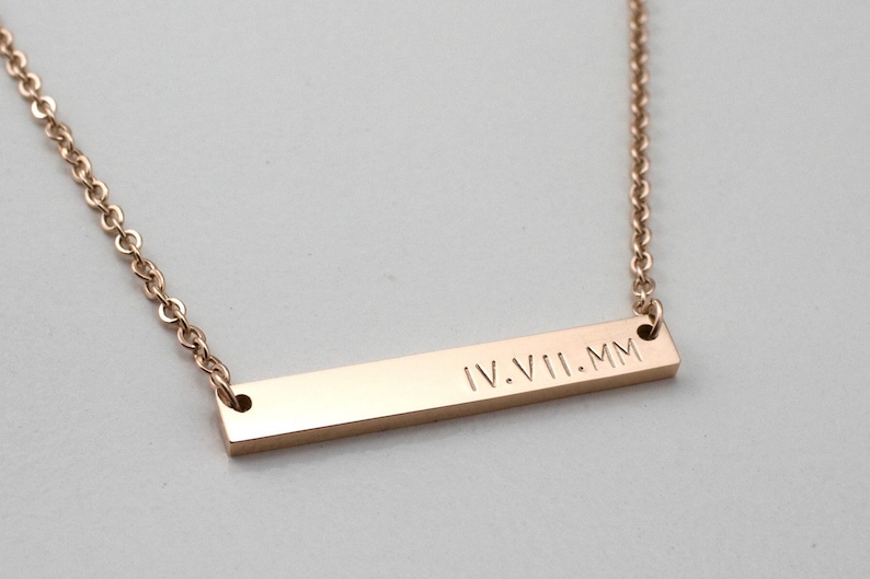 Personalized Necklace  Roman numeral Necklace  Girlfriend