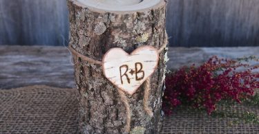 Personalized Wood Candle Holder Wood Log Candle Holder