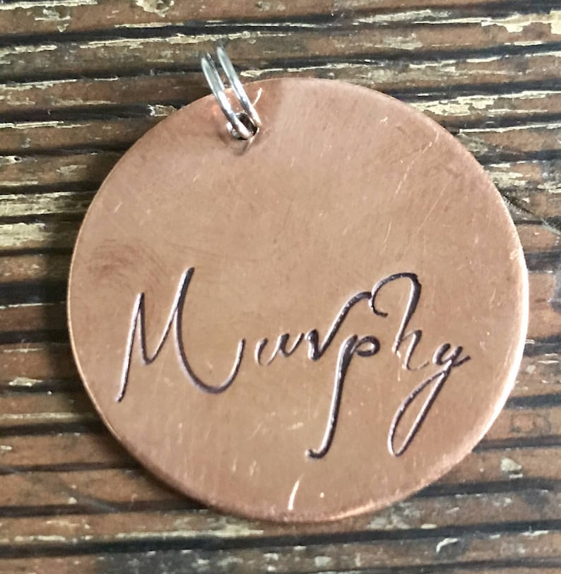 Pet Name Elegant Font  Large 1 1/4 Custom Pet Id Tag