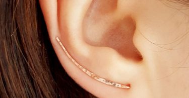 Rose Gold Ear Climber Hammered Ear Pin Ear Crawler Earrings