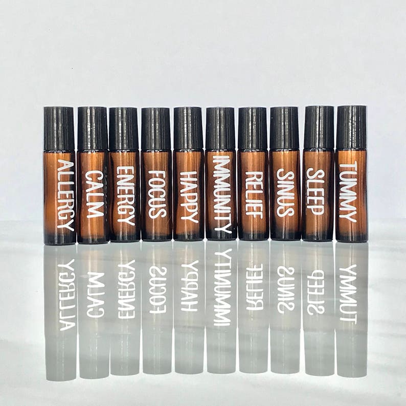 SET of TEN Labels for 10ml Roller Bottles  Customize Color