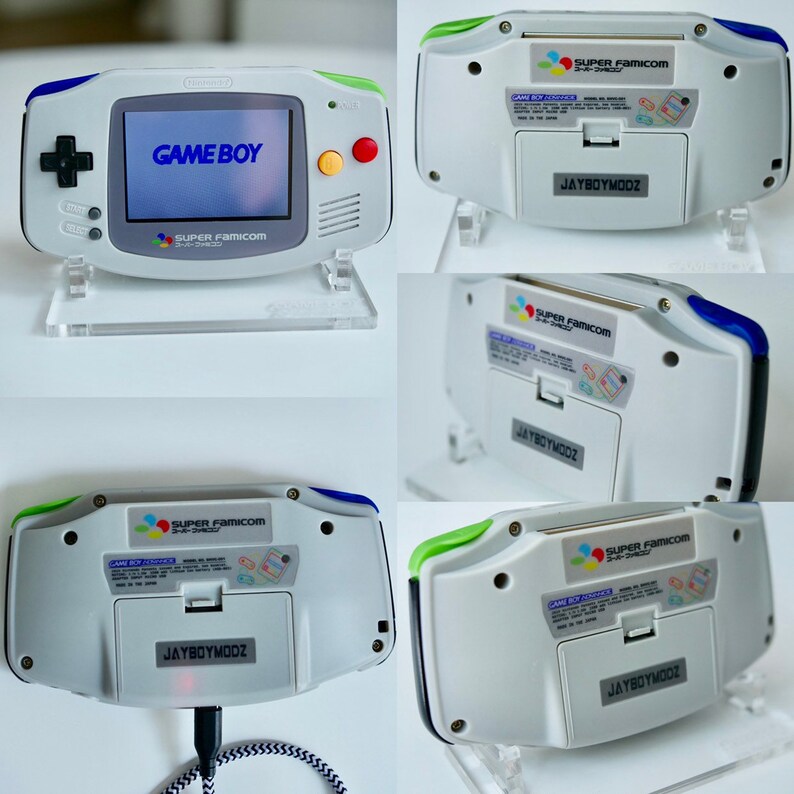 SUPER FAMICON Style Custom Gba Backlit Rechargeable Mod