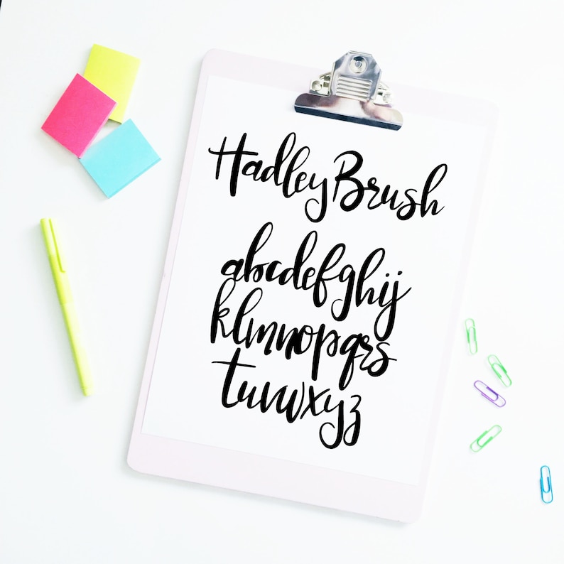 SVG Font INSTANT DOWNLOAD Hadley Brush Includes