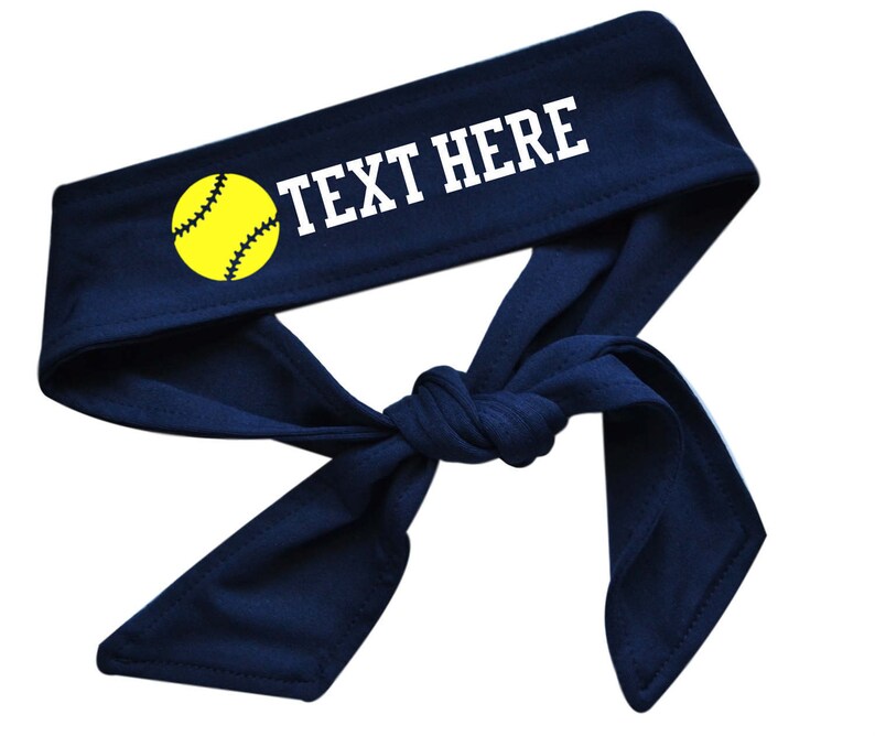 Softball Tie Back Headband with Neon Yellow Softball