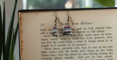 Stack of Books Earrings Library Colours Made to Order