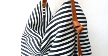 Stripe canvas diaper bag Messenger bag Personalised bag