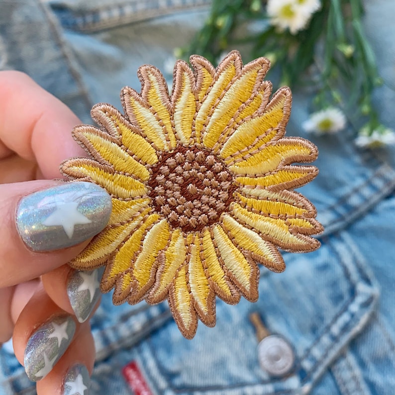 Sunflower Patch  Iron On Embroidered Patches  VSCO  Boho