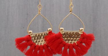 Tassle Earrings  Red Tassle Earrings  Boho Earrings  Tassel