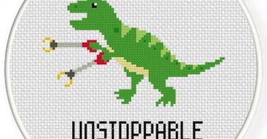 Unstoppable Trex PDF Cross Stitch Pattern Needlecraft