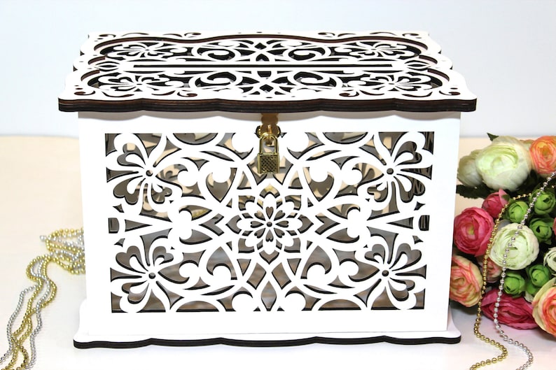 WEDDING MONEY BOX Wedding Card Box With Lock Wedding Card