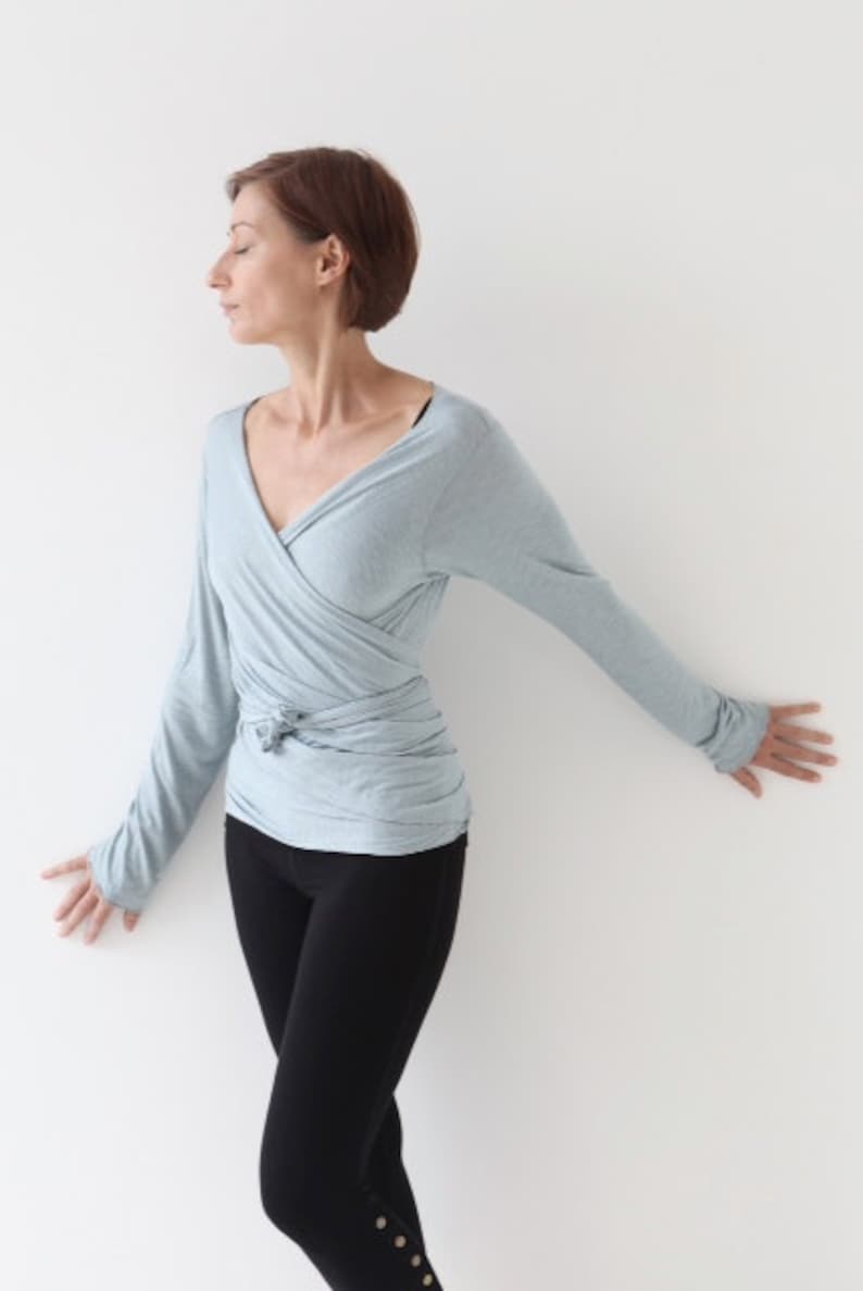 WRAP TOP for women ties around top with long sleeves ballet