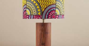 African wax print drum lampshade geometric pattern statement