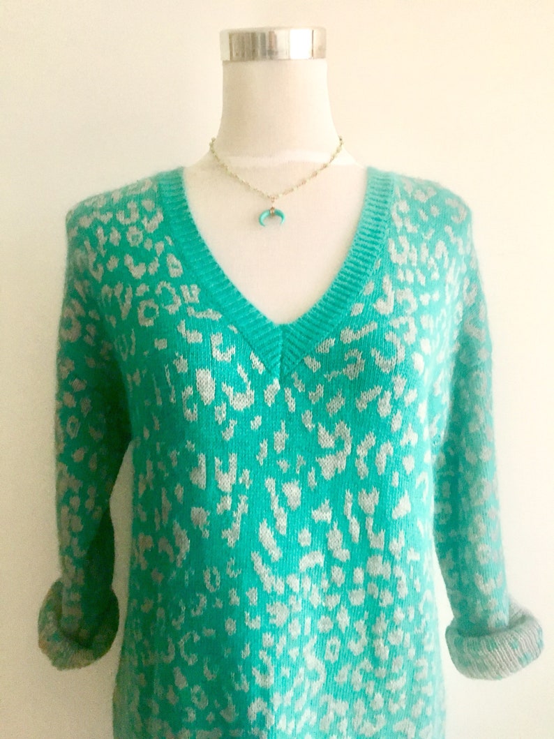 Animal print knit dress green dress. Maxi jersey woman. » Petagadget