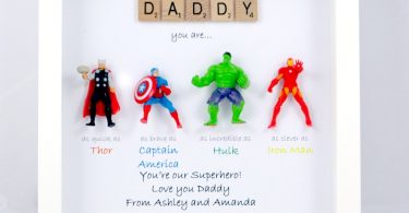 Avengers Superhero figures frame gift. Ideal for dad brother