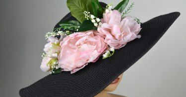 Black Wedding Peonies Hat Kentucky Derby Hat Bridal Hat Tea