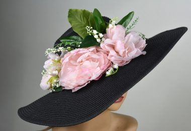 Black Wedding Peonies Hat Kentucky Derby Hat Bridal Hat Tea
