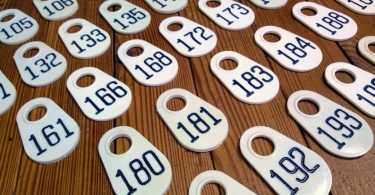 Black & White Cow Tags with Assorted Numbers   Vintage