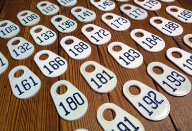 Black & White Cow Tags with Assorted Numbers   Vintage