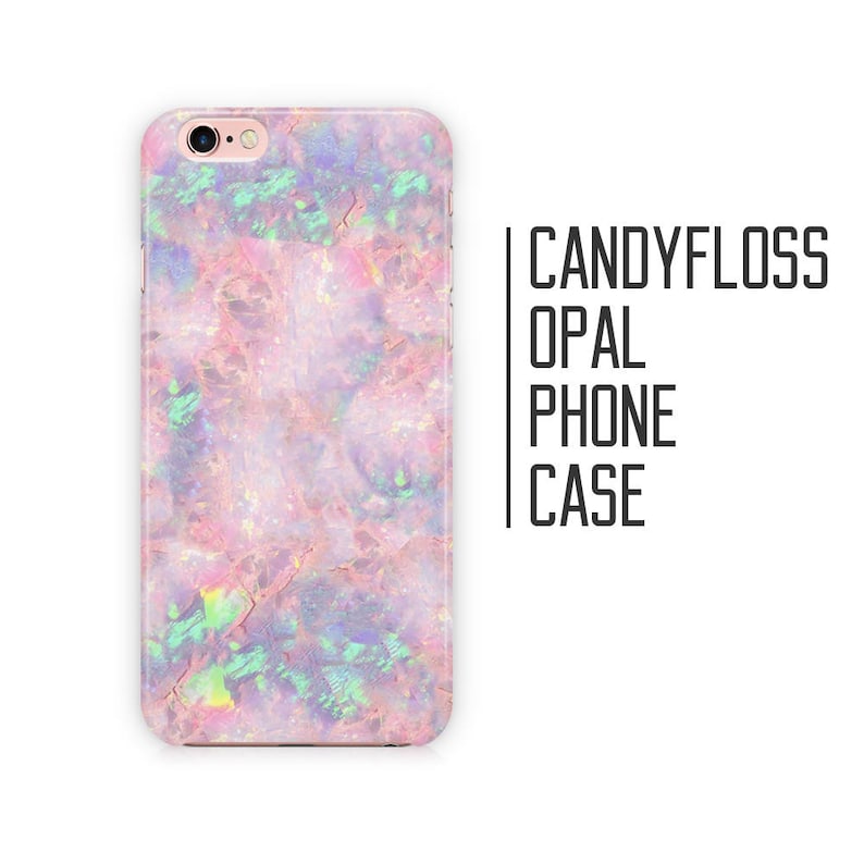 Candy Floss Opal Phone Case  Pink Opal Stone Marble for