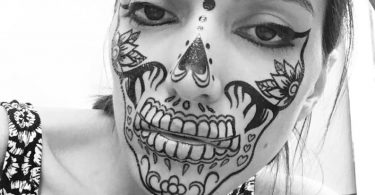 Day of the dead face temporary tattoos for cosplay halloween.