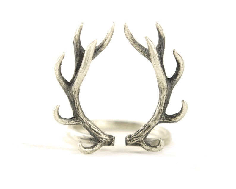 Deer Antler Ring Sterling Silver Ring Statement Ring