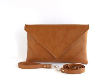 Gift For Mom Brown Clutch Bag Leather Handbag Vegan Leather