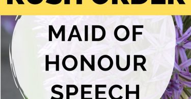 Maid of Honor Speech  Rush Order